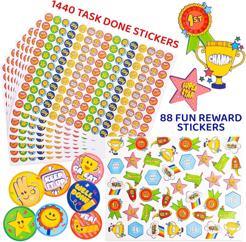 Putska Behavior Reward Chart for Kids – Includes 26 Chore Charts & 1528 Stickers – Magnetic Chore Chart for Multiple Kids at Home to Build Responsibility & Positive Habits (Reward Chart) - Image 5